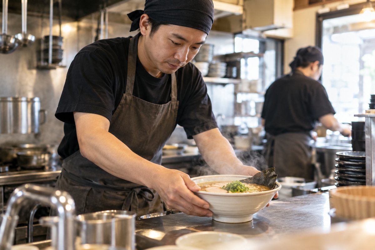 ラーメン店で働く人の生成イメージ
