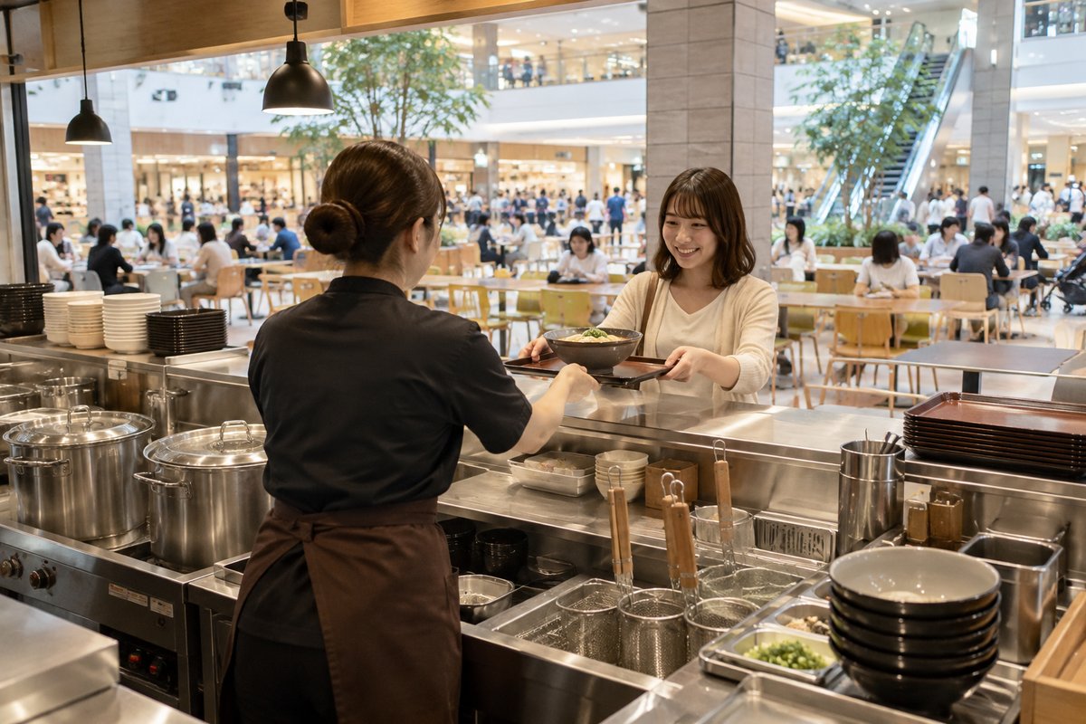 麺類を提供するカウンターの生成イメージ