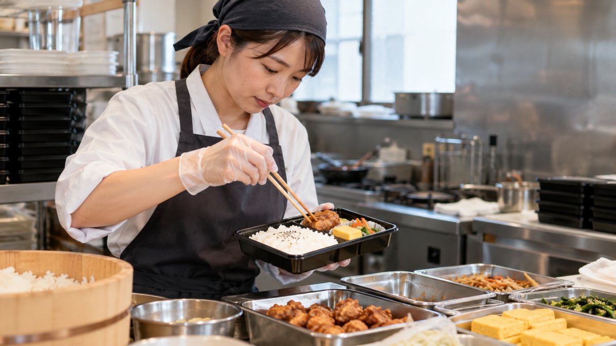 持ち帰り弁当を準備する仕事の生成イメージ