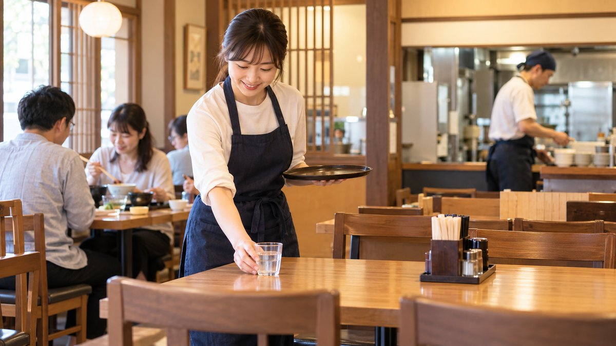 和食店で接客する生成イメージ