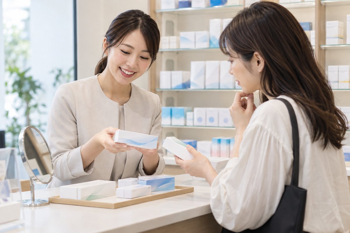 コンタクトレンズ店の受付を表す生成イメージ