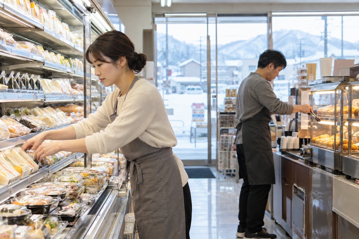 地域のコンビニ売場を表す生成画像