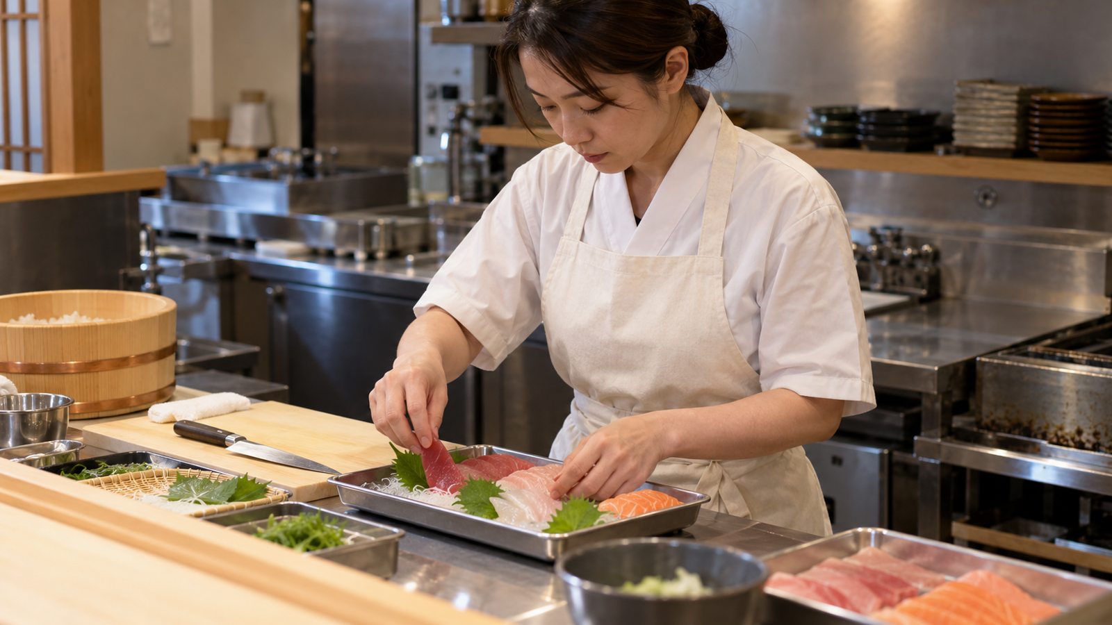 厨房で食材を準備する人のイメージ