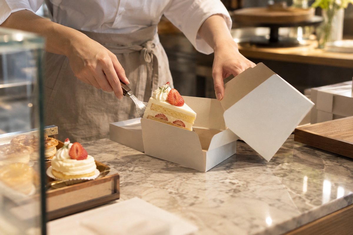 ケーキの箱詰めを表す生成画像