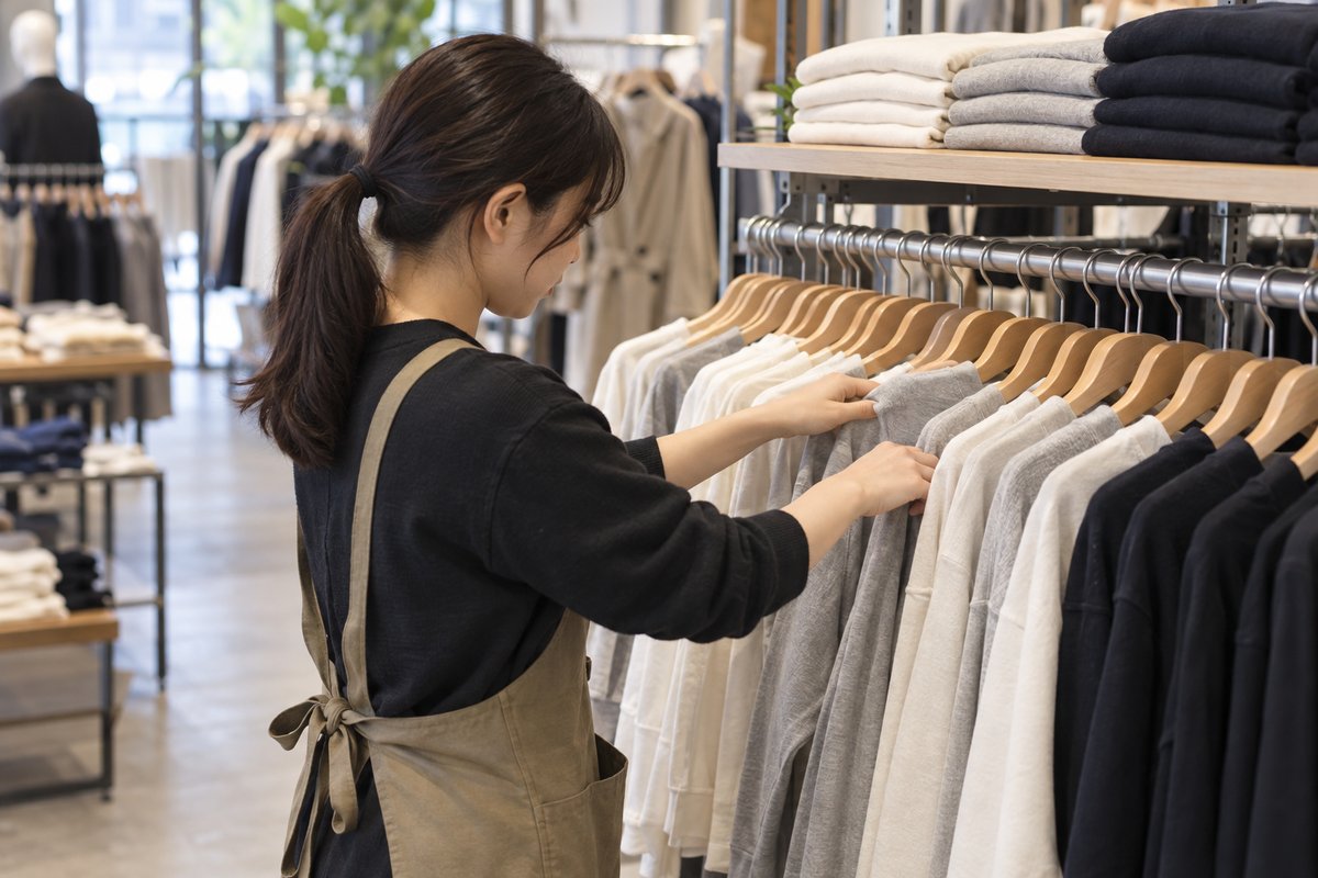 衣類ラックを整理する生成イメージ