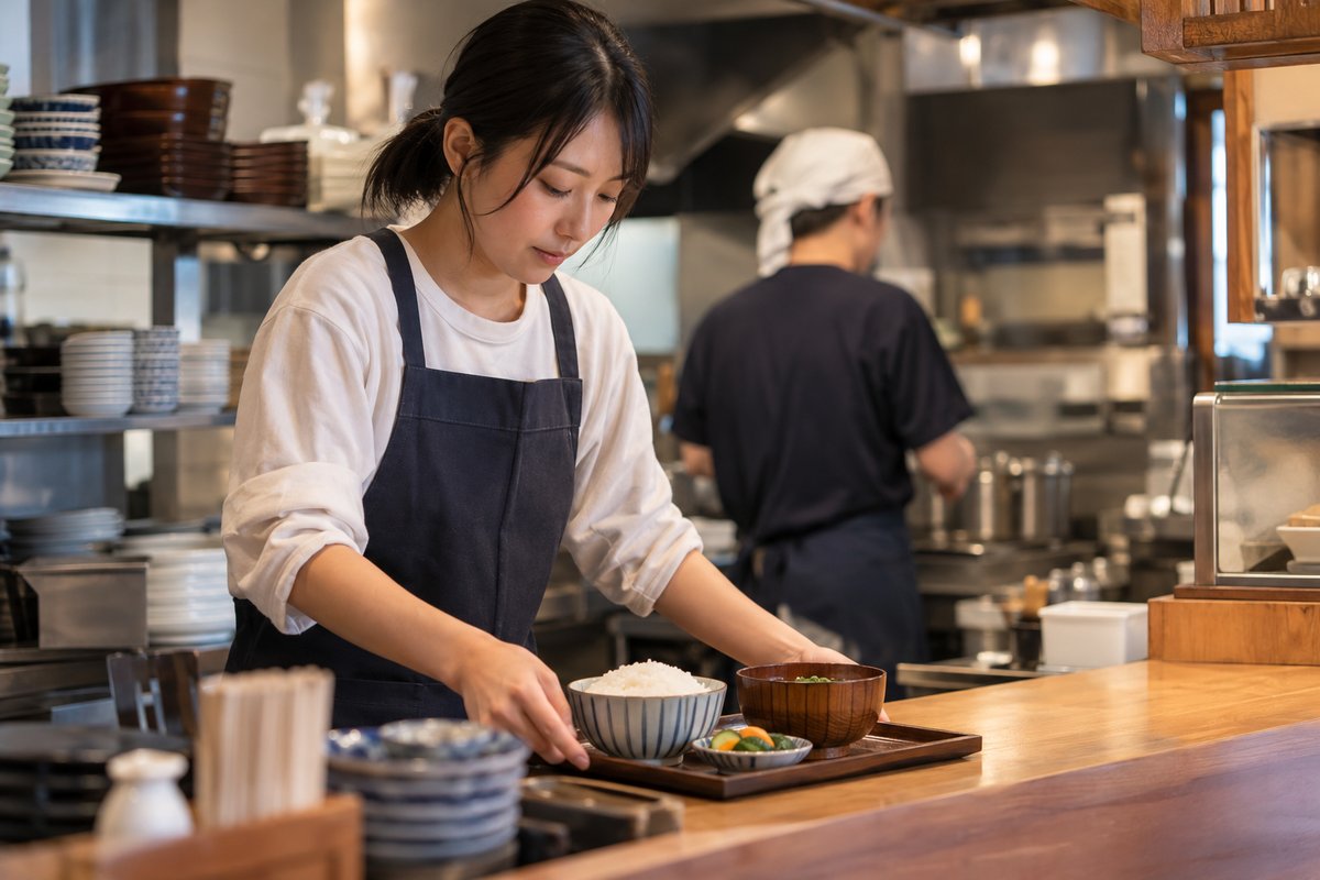 和食店の配膳準備を表す生成イメージ