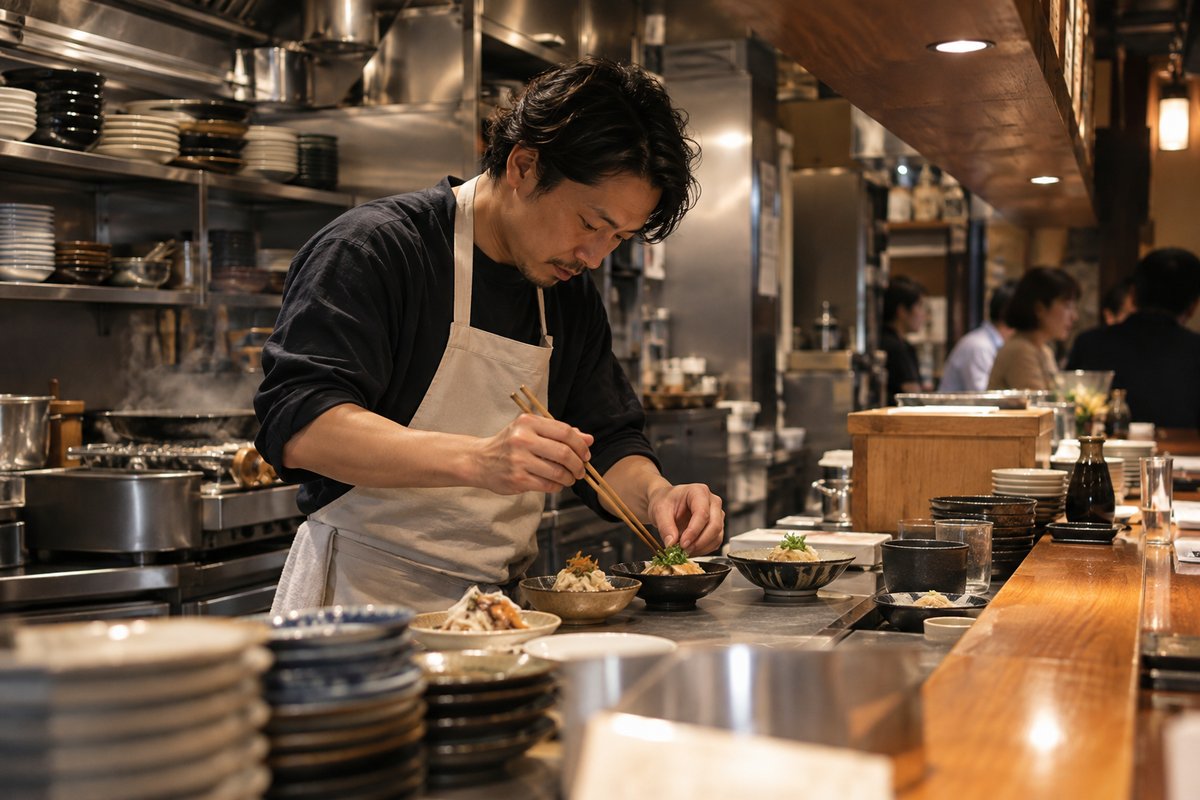 居酒屋で小皿を準備する生成イメージ