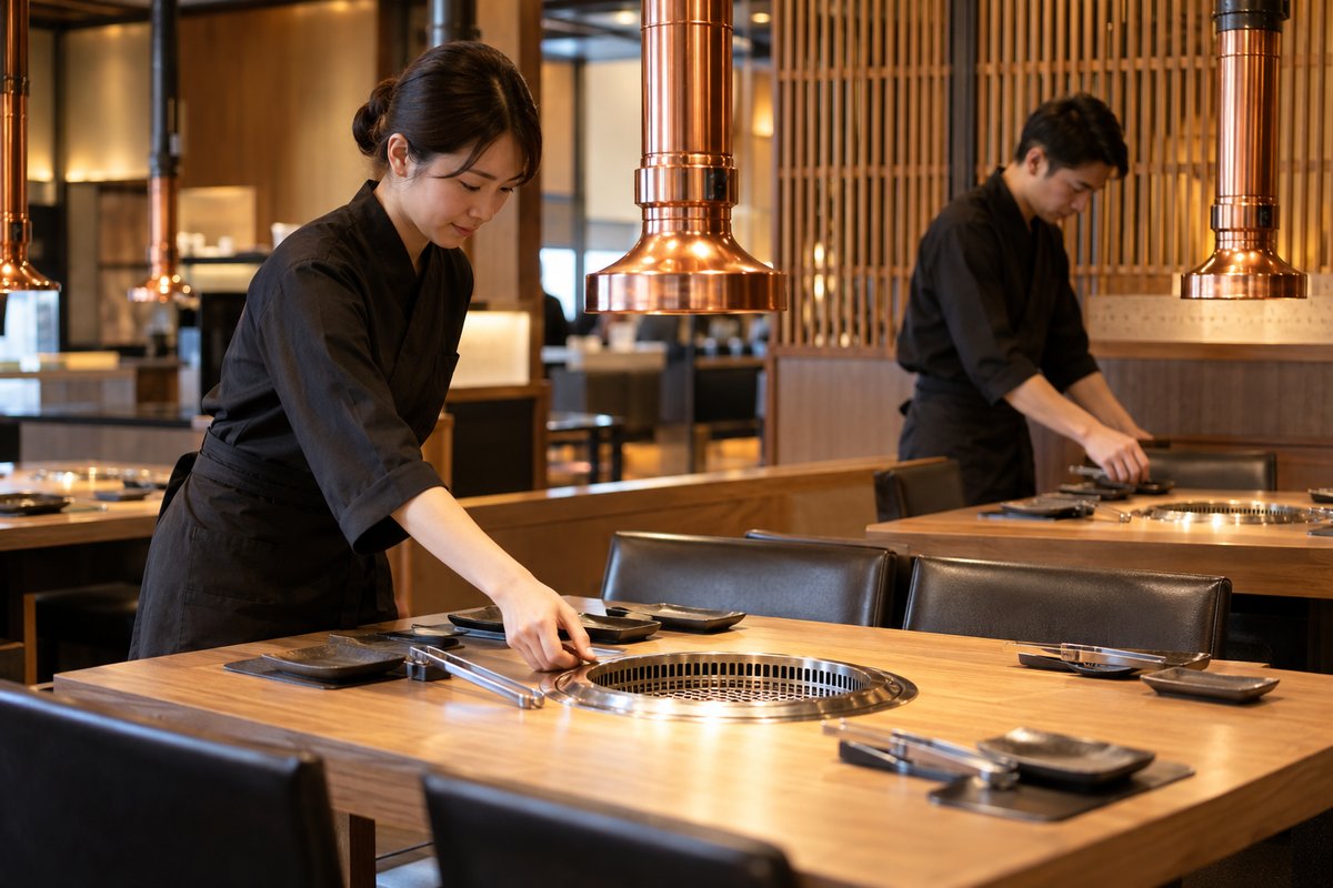 焼肉店の卓上準備を表す生成イメージ