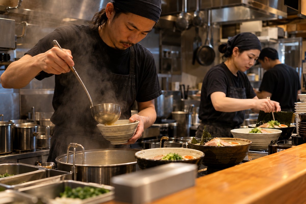 ラーメンの調理を表す生成イメージ