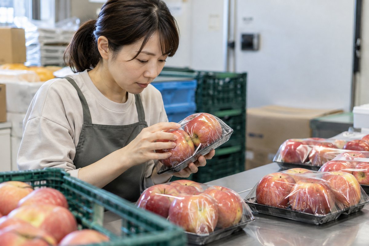 青果の鮮度確認を表す生成画像